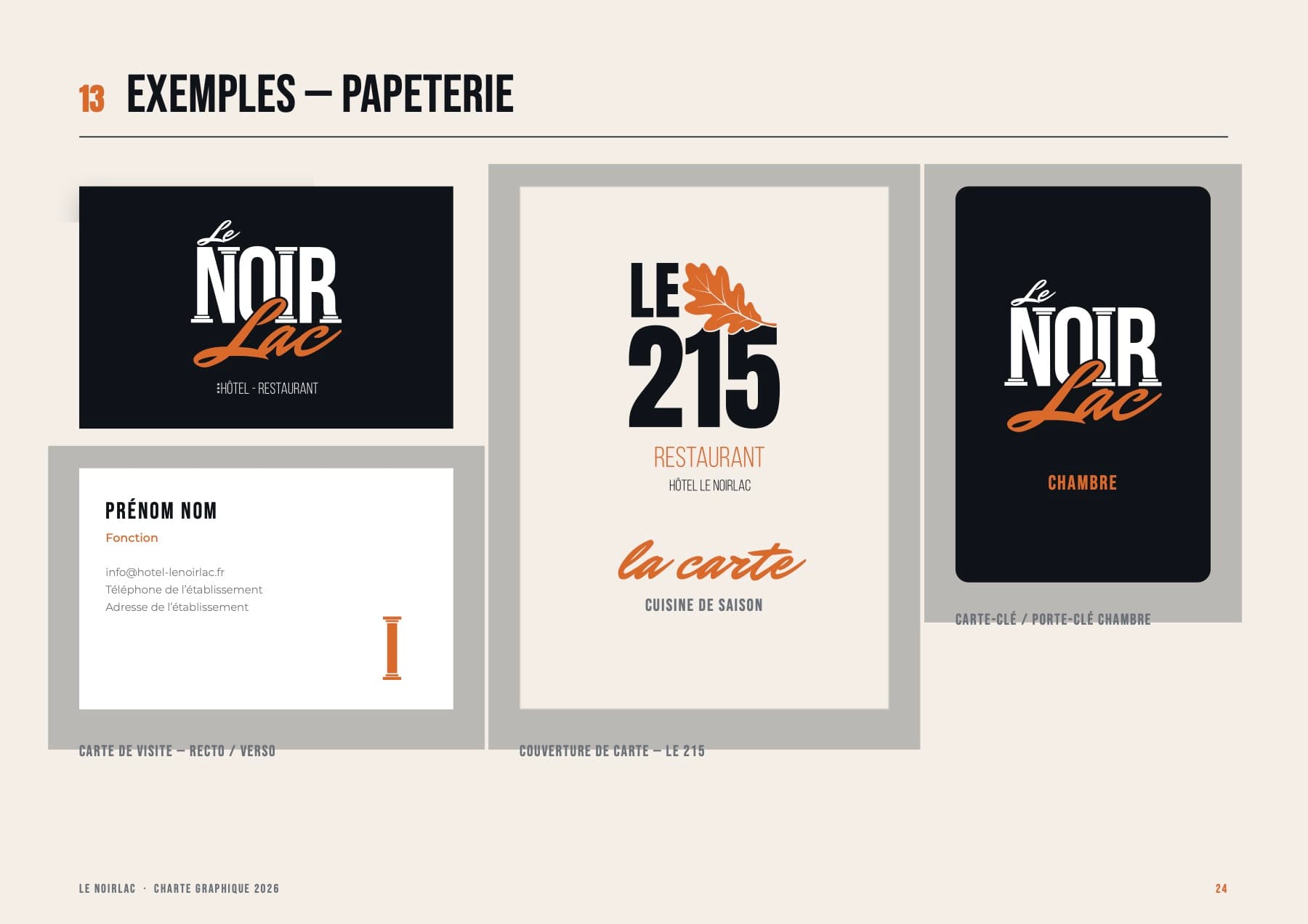 Charte graphique Le Noirlac, page 24 : La papeterie