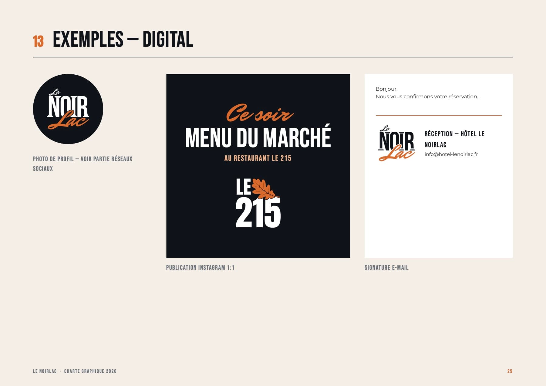 Charte graphique Le Noirlac, page 25 : Le digital