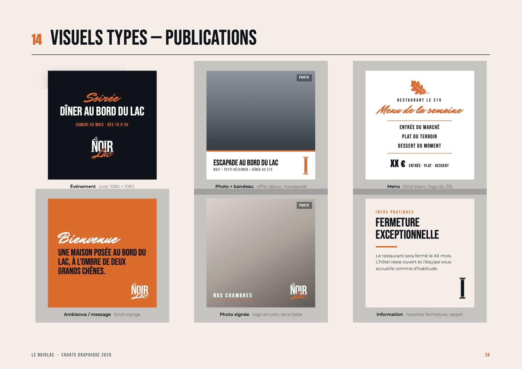 Charte graphique Le Noirlac, page 28 : Les gabarits de publications